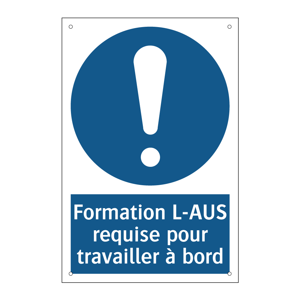 Formation L-AUS requise pour travailler à bord