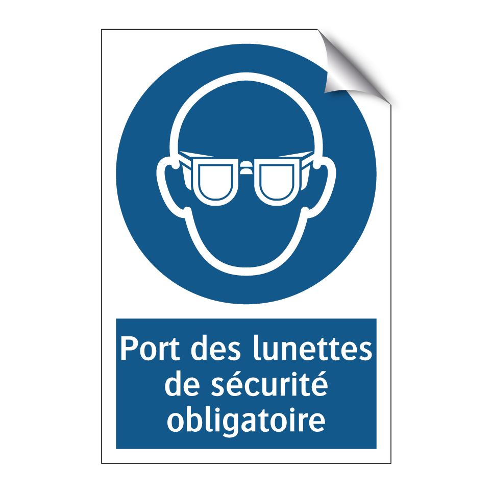 Port des lunettes de sécurité obligatoire