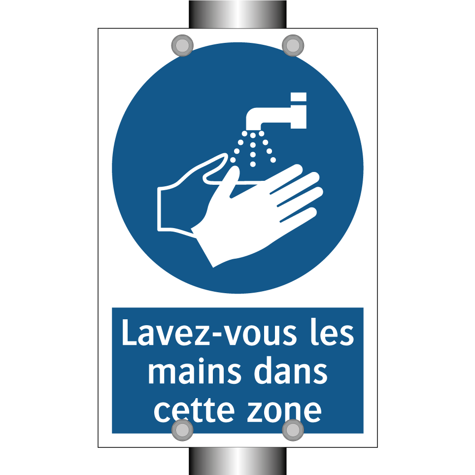 Lavez-vous les mains dans cette zone