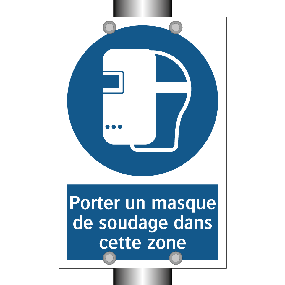 Porter un masque de soudage dans cette zone