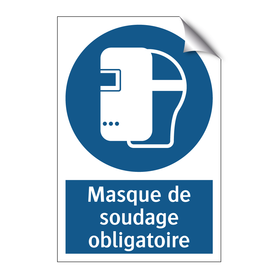 Masque de soudage obligatoire