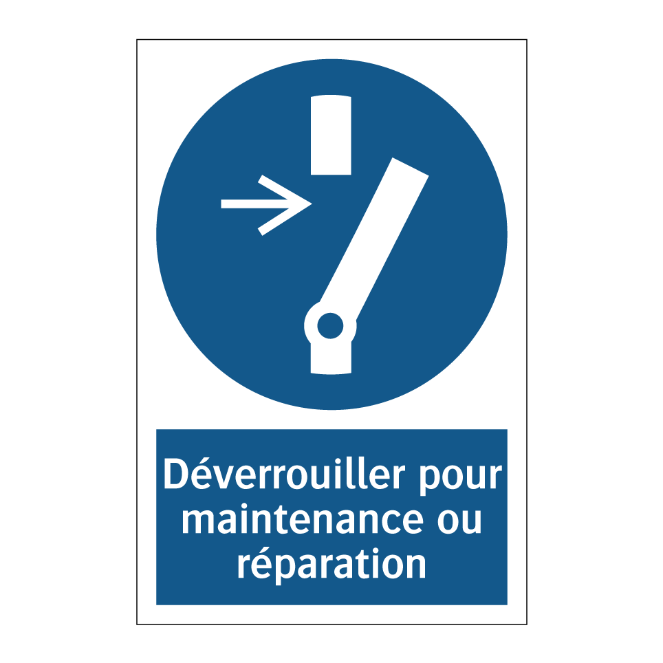 Déverrouiller pour maintenance ou réparation