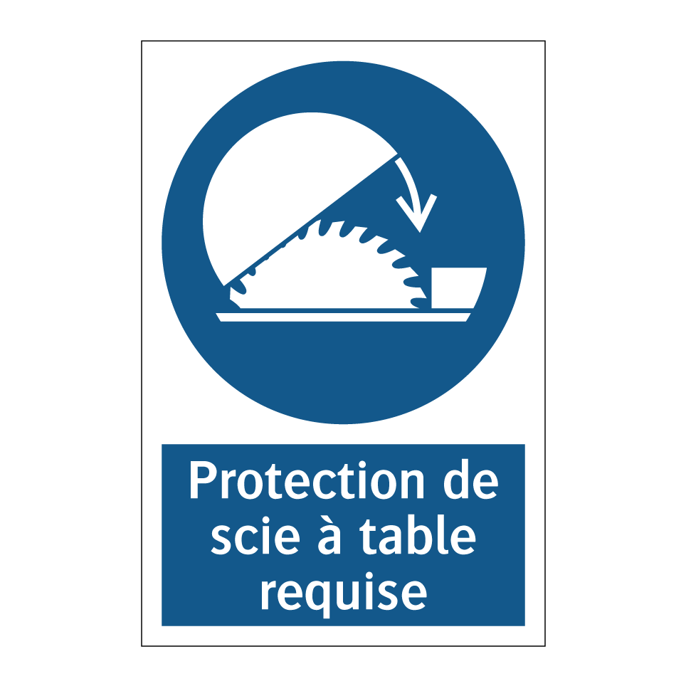 Protection de scie à table requise
