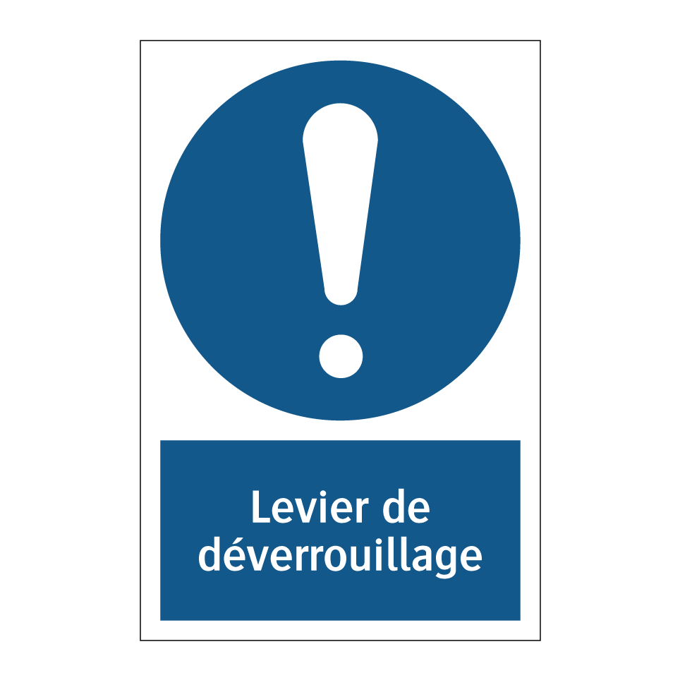 Levier de déverrouillage