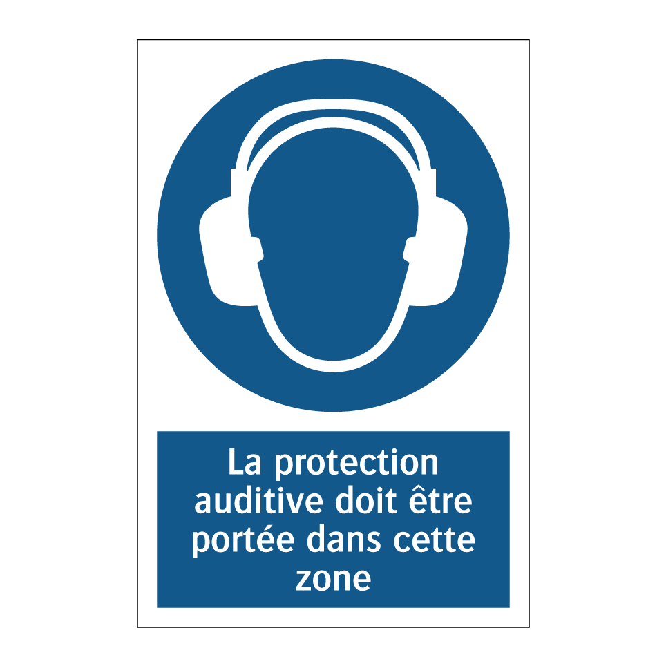 La protection auditive doit être portée dans cette zone