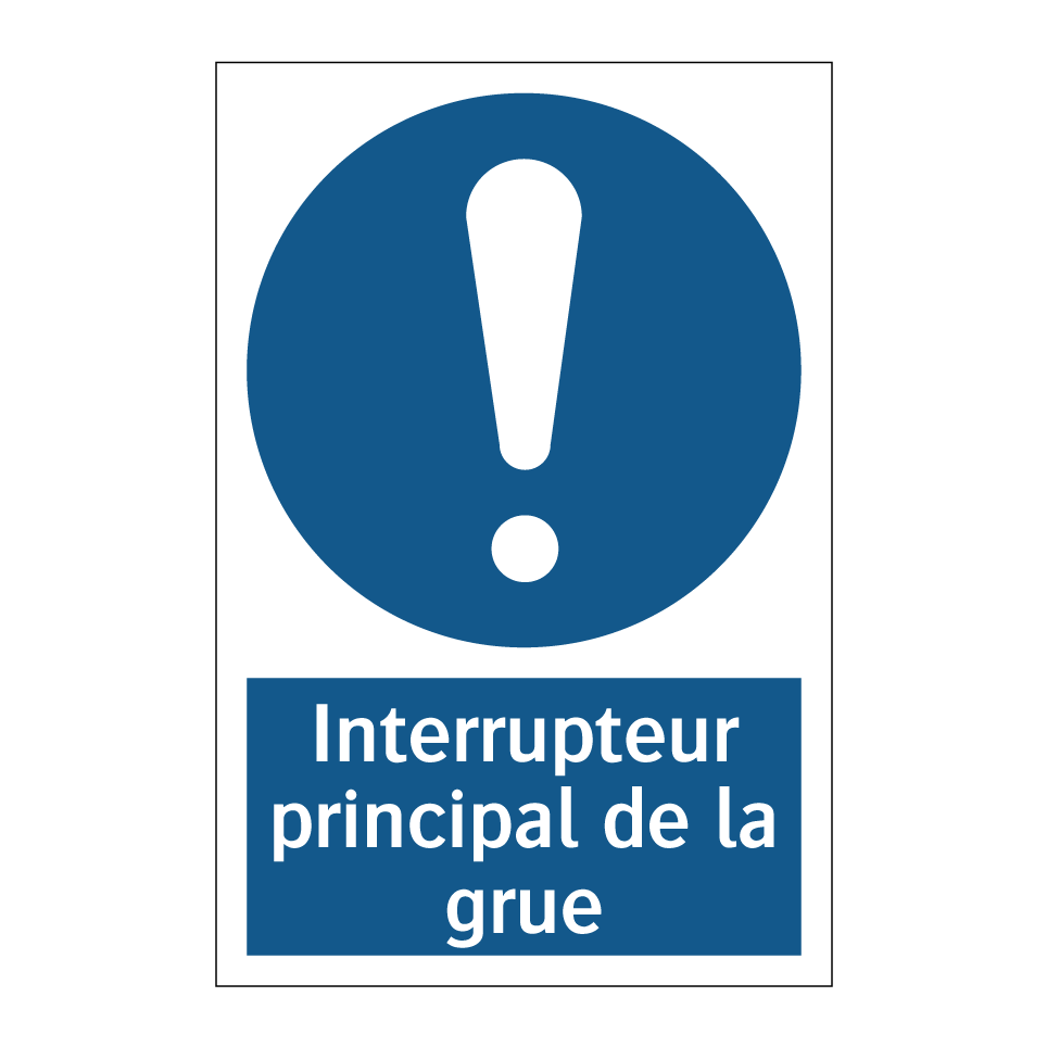 Interrupteur principal de la grue