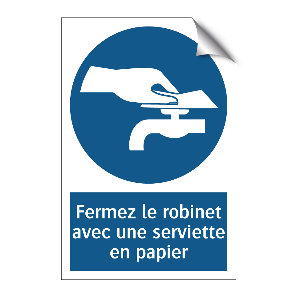 Fermez le robinet avec une serviette en papier