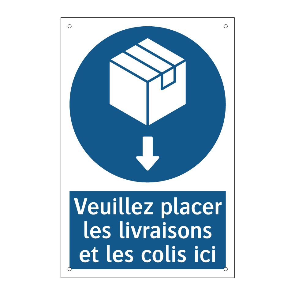 Veuillez placer les livraisons et les colis ici