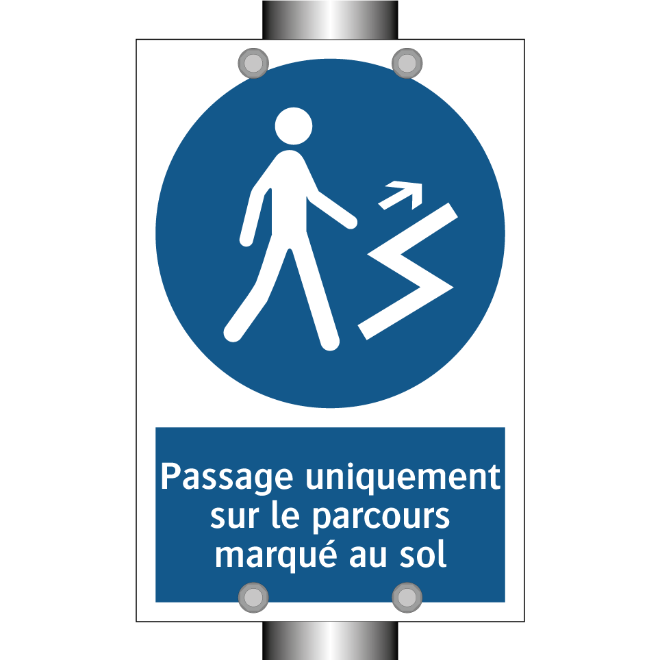Passage uniquement sur le parcours marqué au sol