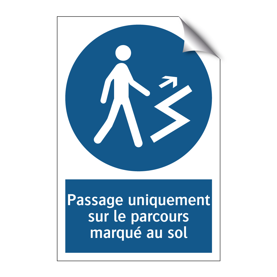 Passage uniquement sur le parcours marqué au sol