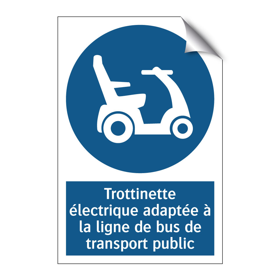 Trottinette électrique adaptée à la ligne de bus de transport public