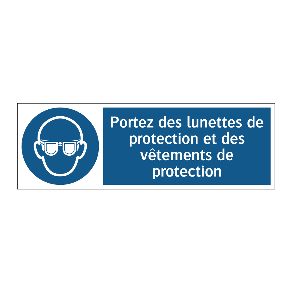 Portez des lunettes de protection et des vêtements de protection
