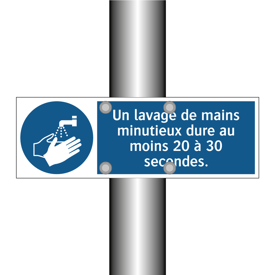 Un lavage de mains minutieux dure au moins 20 à 30 secondes.
