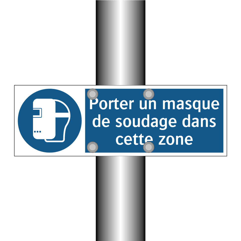 Porter un masque de soudage dans cette zone