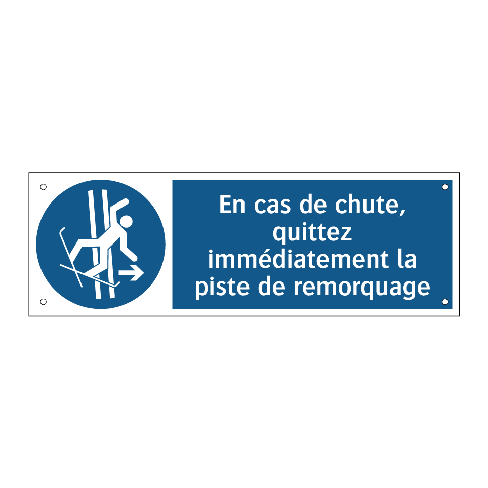 En cas de chute, quittez immédiatement la piste de remorquage
