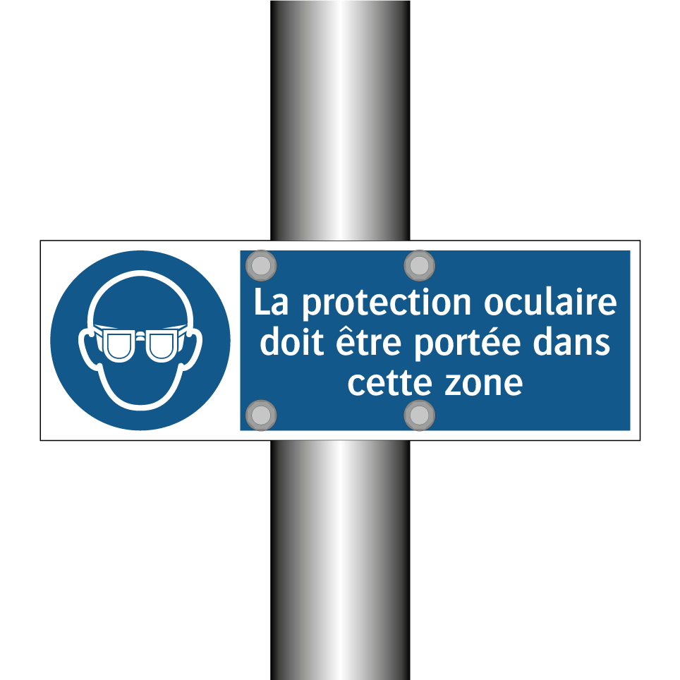 La protection oculaire doit être portée dans cette zone