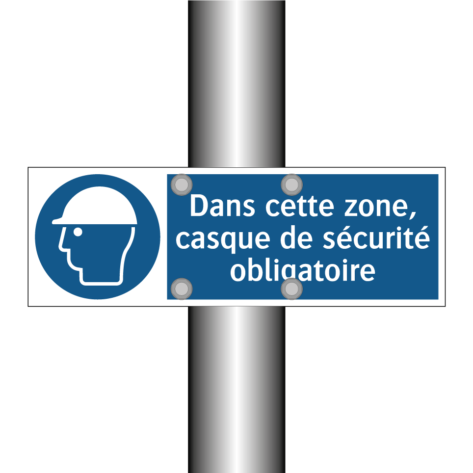 Dans cette zone, casque de sécurité obligatoire