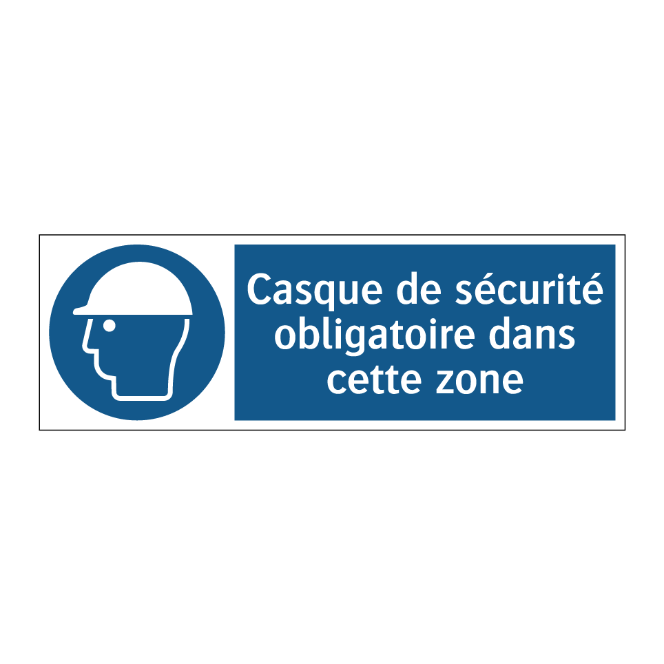 Casque de sécurité obligatoire dans cette zone