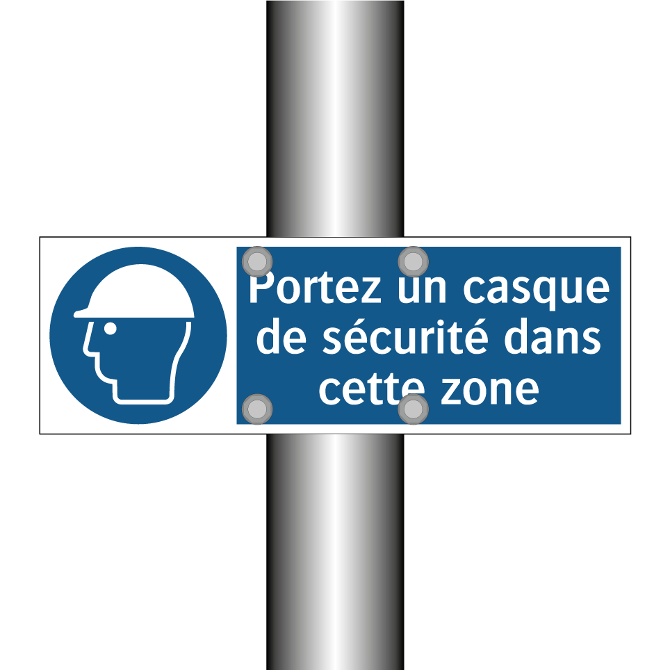 Portez un casque de sécurité dans cette zone
