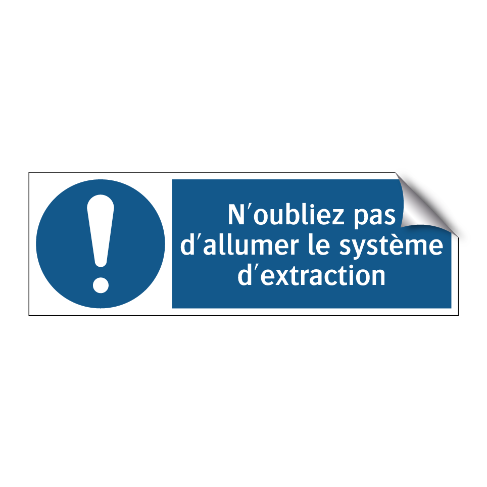 N'oubliez pas d'allumer le système d'extraction