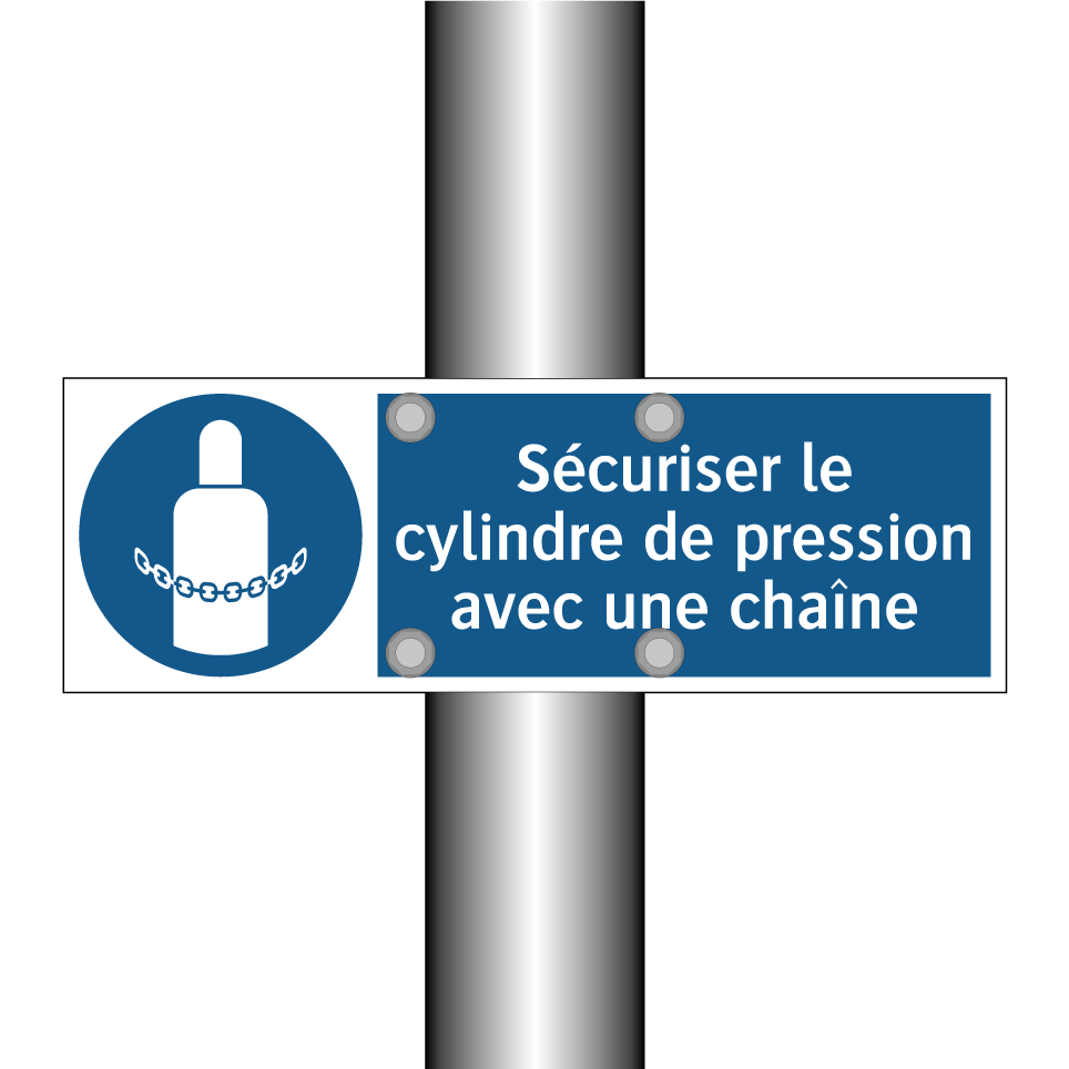 Sécuriser le cylindre de pression avec une chaîne