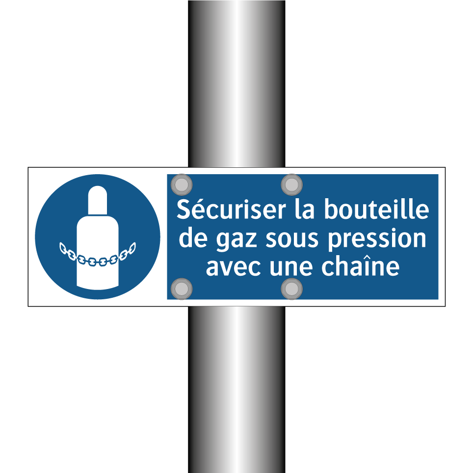 Sécuriser la bouteille de gaz sous pression avec une chaîne