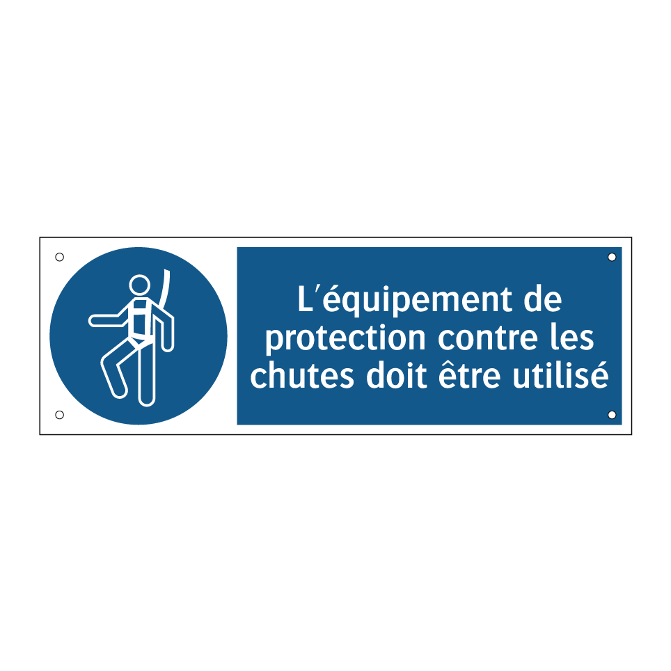 L'équipement de protection contre les chutes doit être utilisé