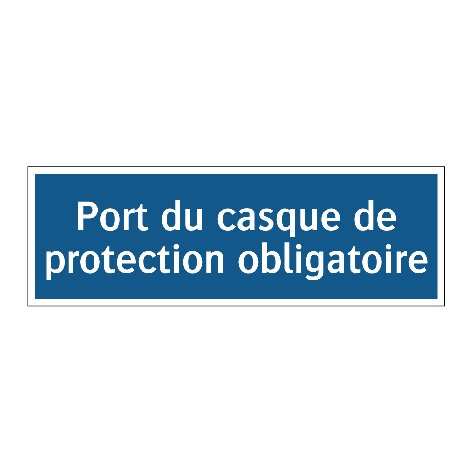 Port du casque de protection obligatoire