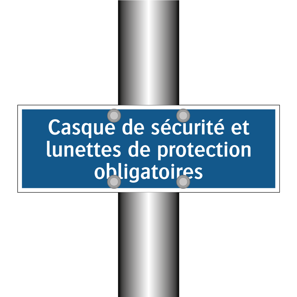 Casque de sécurité et lunettes de protection obligatoires