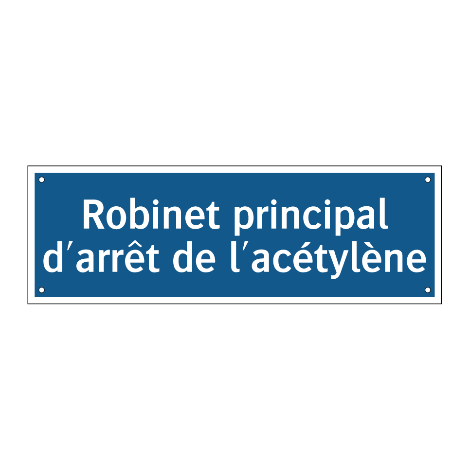 Robinet principal d'arrêt de l'acétylène