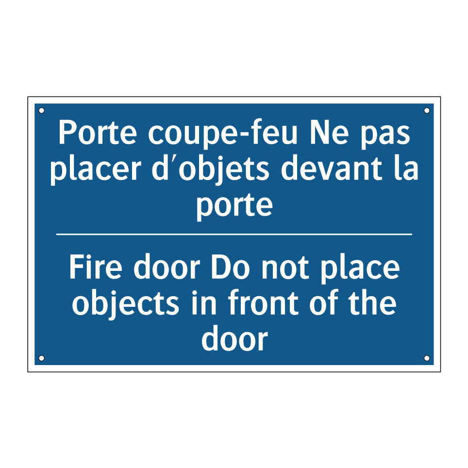 Porte coupe-feu Ne pas placer  /.../ - Fire door Do not place objects  /.../