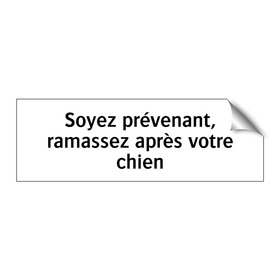 Soyez prévenant, ramassez après votre chien