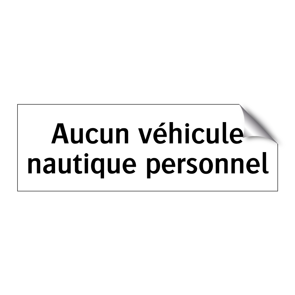 Aucun véhicule nautique personnel