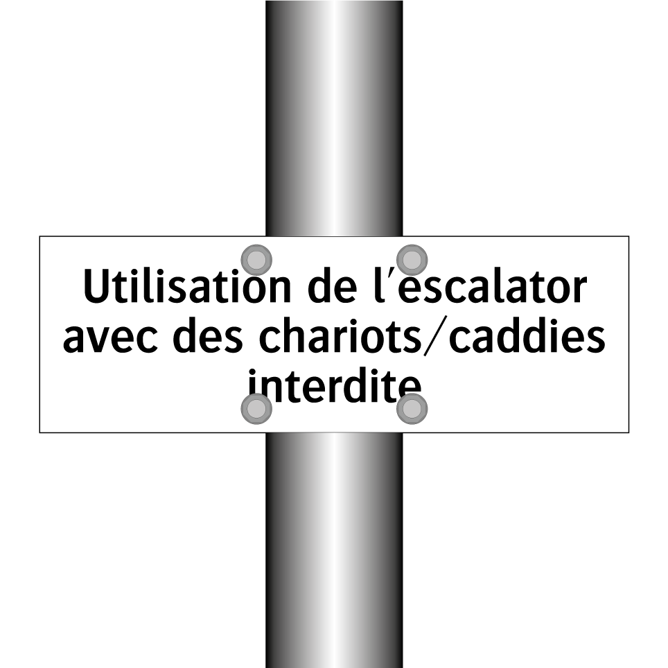 Utilisation de l'escalator avec des chariots/caddies interdite