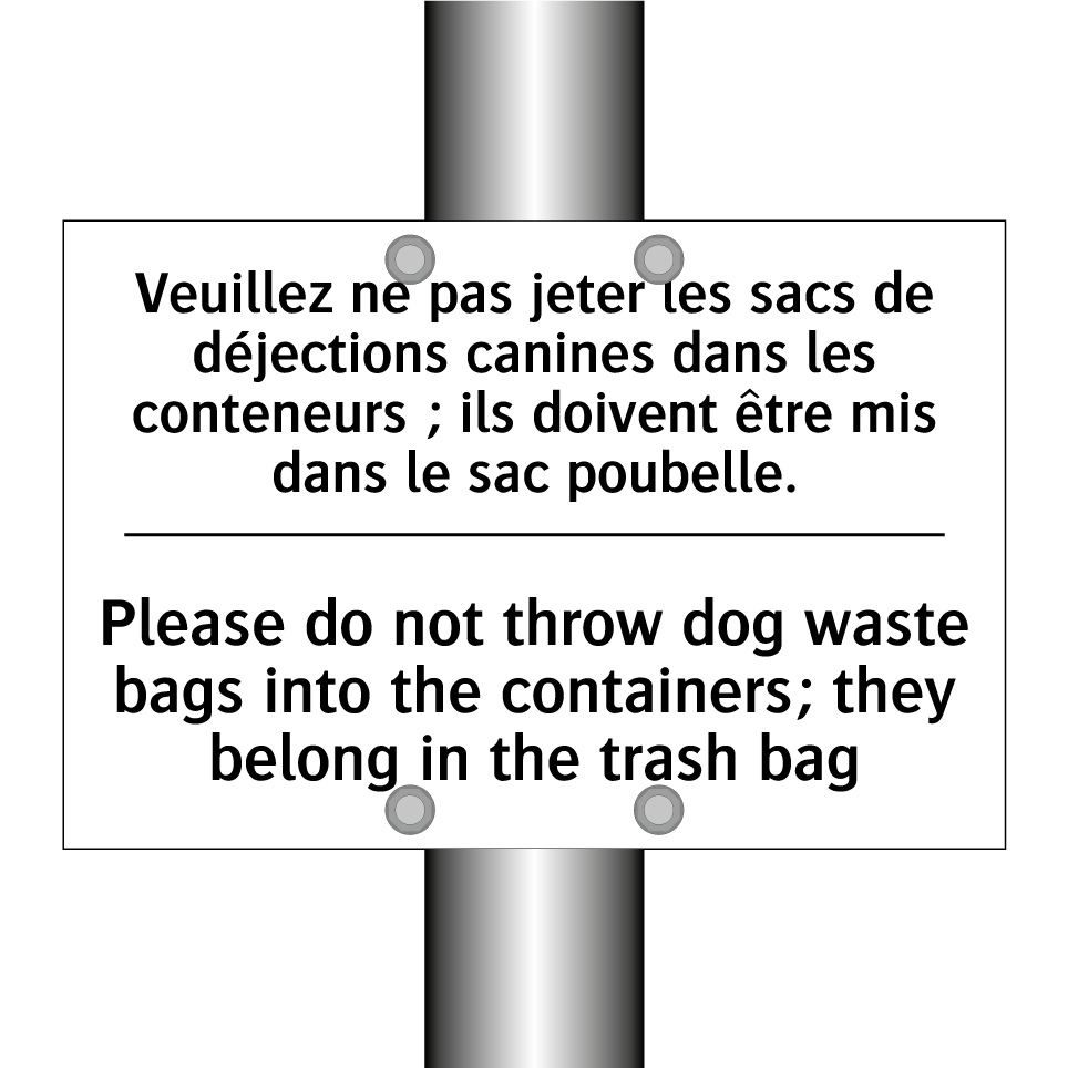 Veuillez ne pas jeter les sacs  /.../ - Please do not throw dog waste  /.../