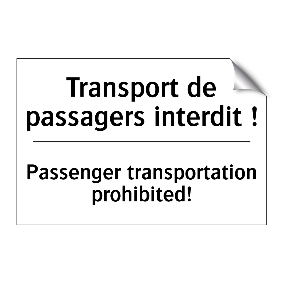 Transport de passagers interdit  /.../ - Passenger transportation prohibited! /.../
