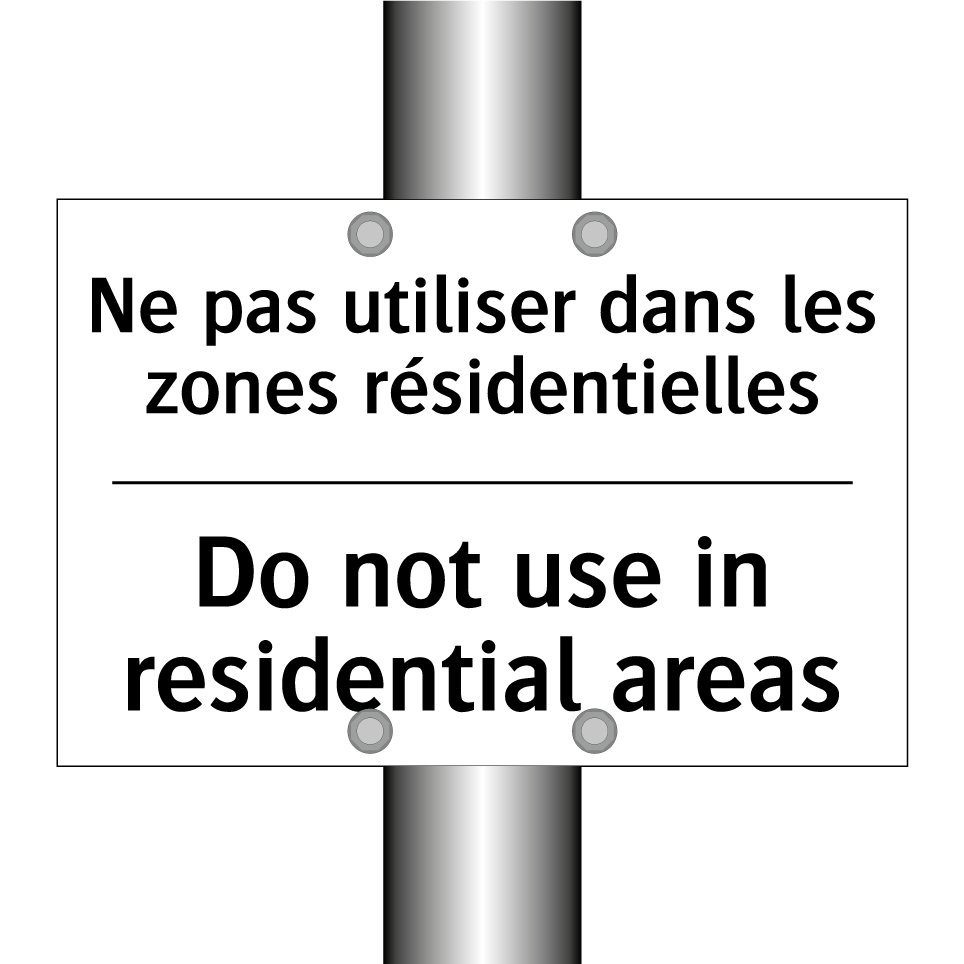 Ne pas utiliser dans les zones  /.../ - Do not use in residential areas /.../