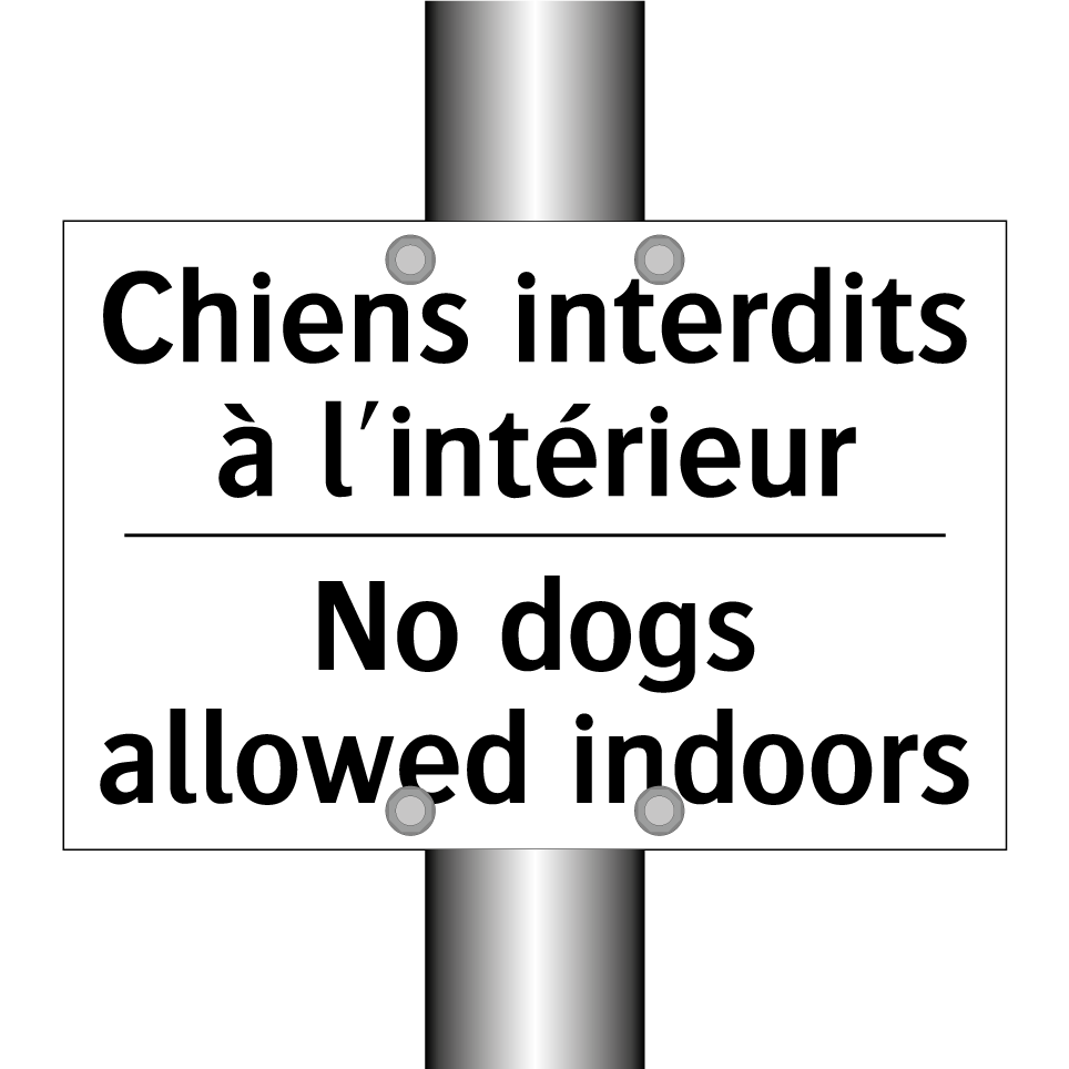 Chiens interdits à l'intérieur - No dogs allowed indoors