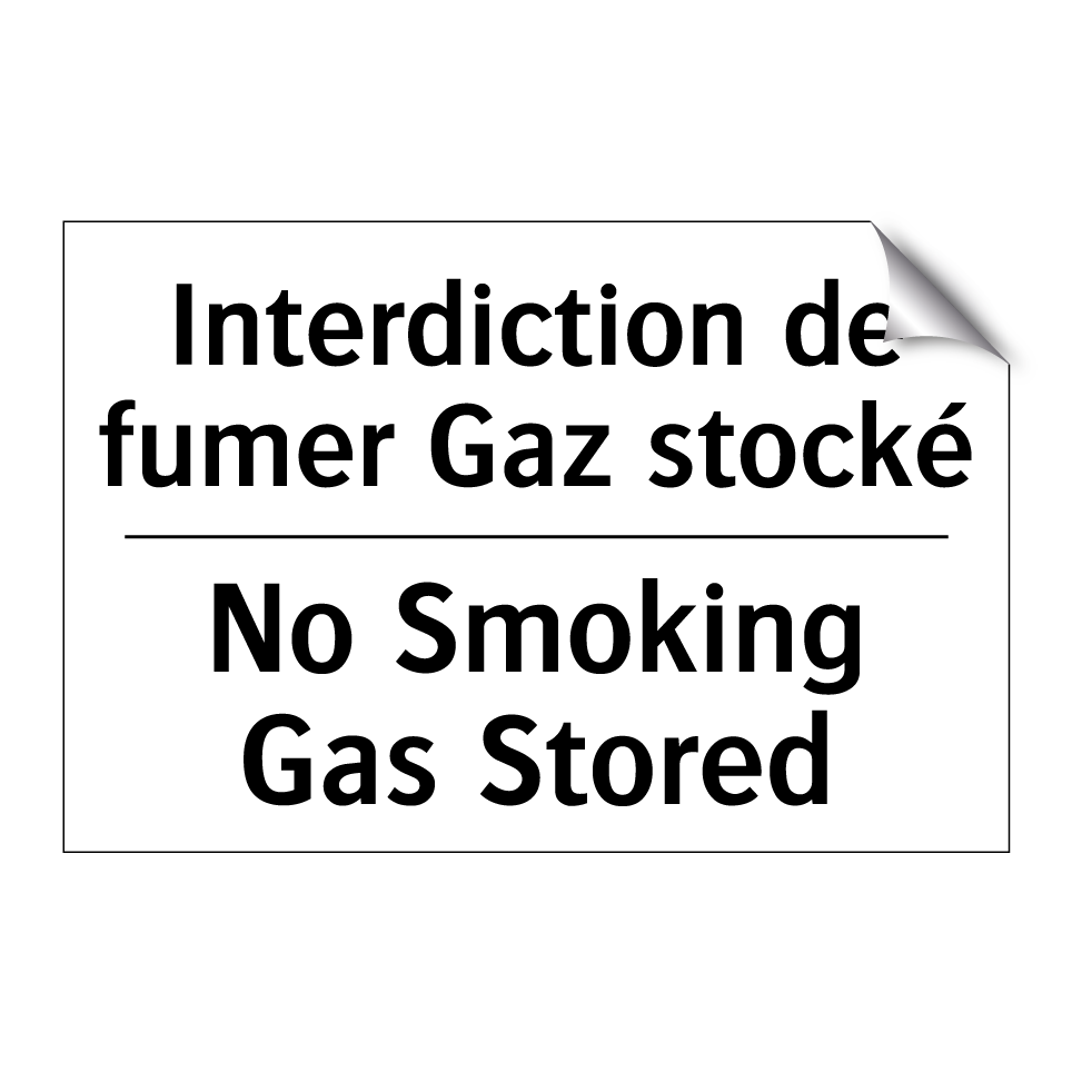 Interdiction de fumer Gaz stocké /.../ - No Smoking Gas Stored
