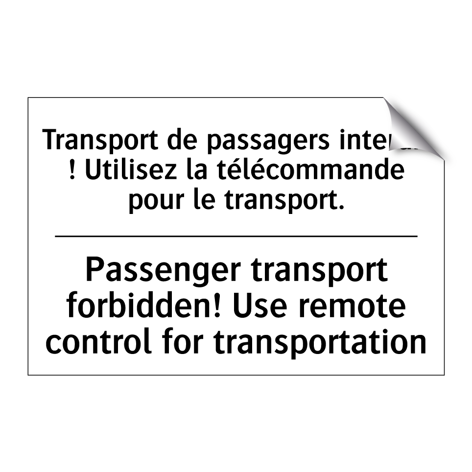 Transport de passagers interdit  /.../ - Passenger transport forbidden!  /.../