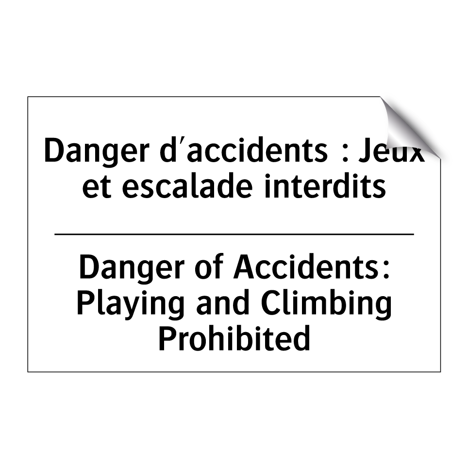 Danger d'accidents : Jeux et escalade  /.../ - Danger of Accidents: Playing and  /.../