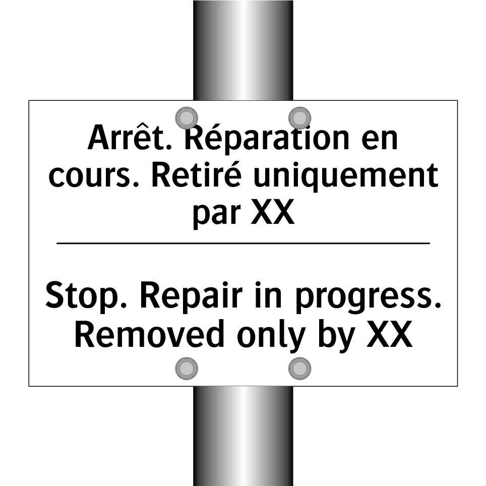 Arrêt. Réparation en cours. Retiré  /.../ - Stop. Repair in progress. Removed  /.../