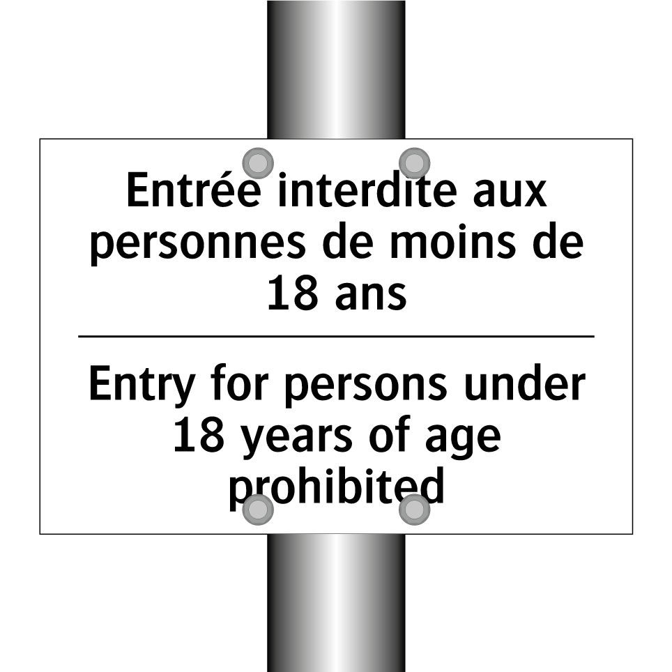 Entrée interdite aux personnes  /.../ - Entry for persons under 18 years  /.../