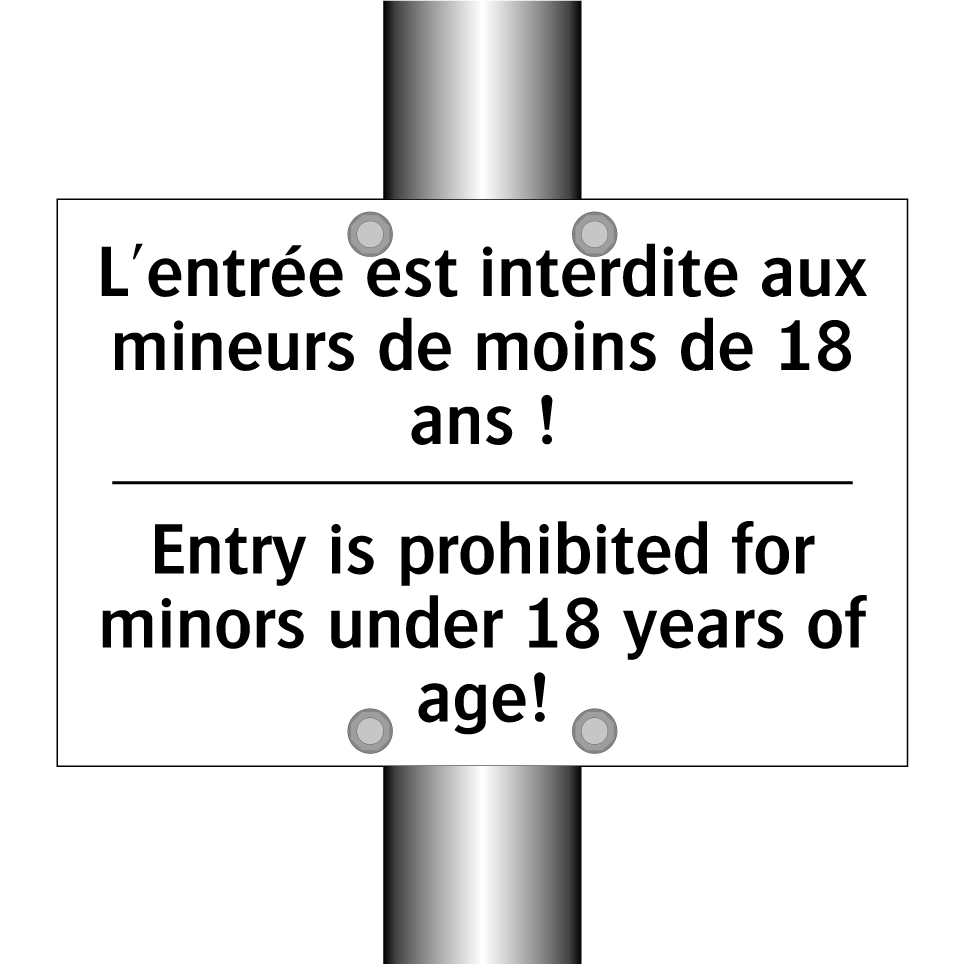 L'entrée est interdite aux mineurs  /.../ - Entry is prohibited for minors  /.../