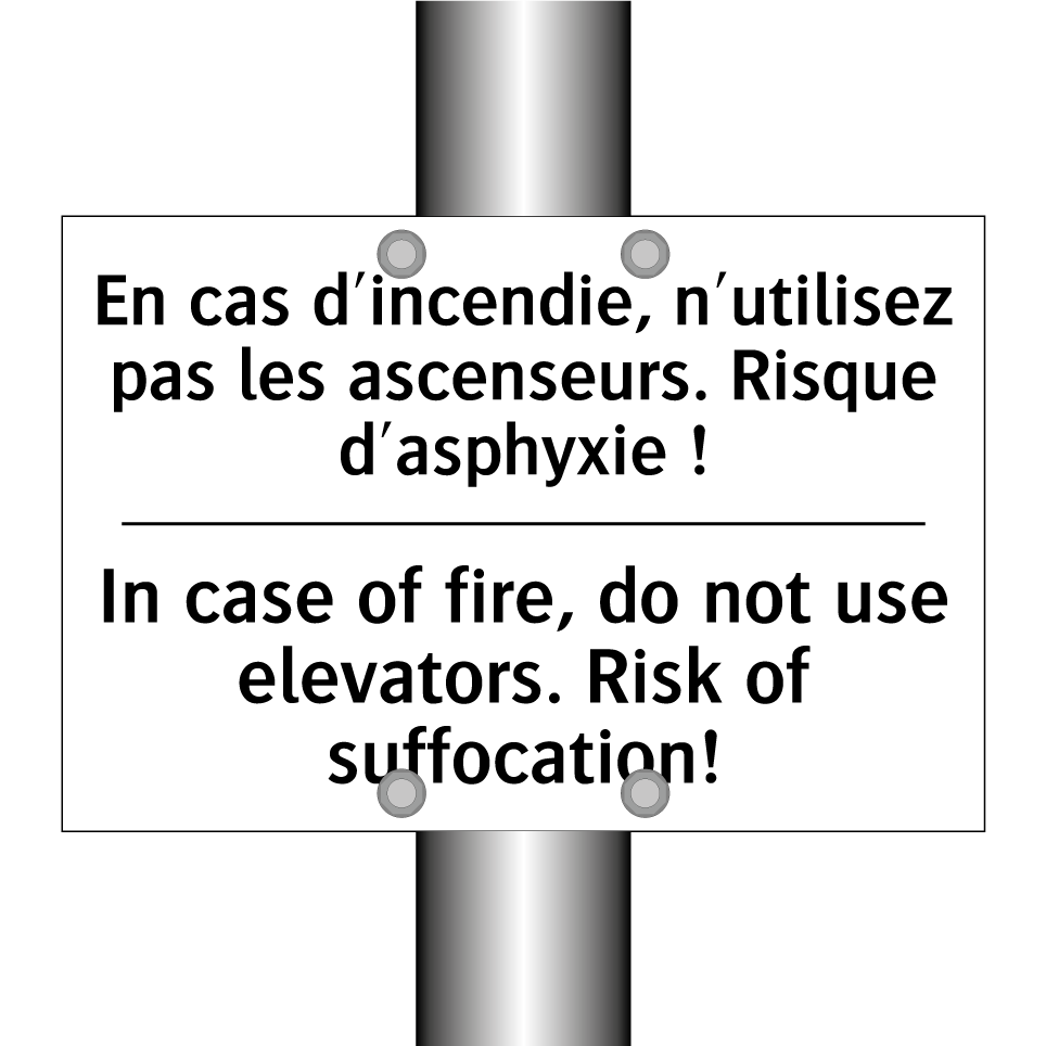 En cas d'incendie, n'utilisez  /.../ - In case of fire, do not use elevators.  /.../