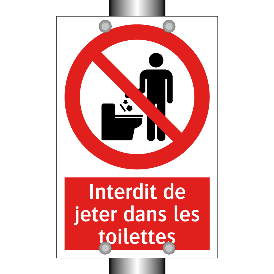 Interdit de jeter dans les toilettes
