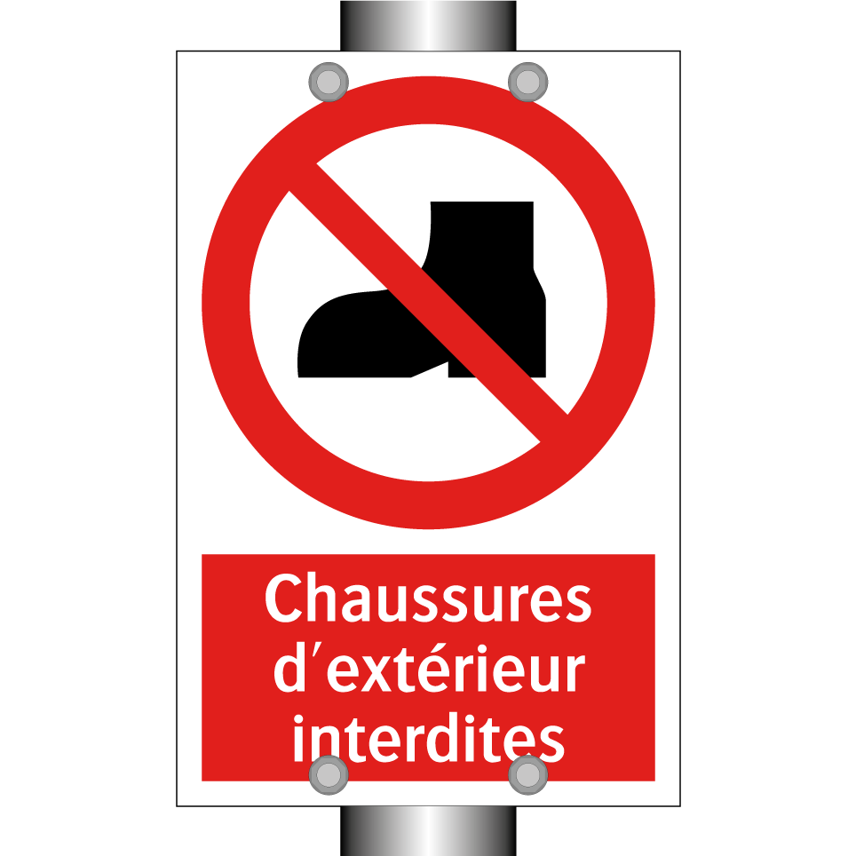 Chaussures d'extérieur interdites