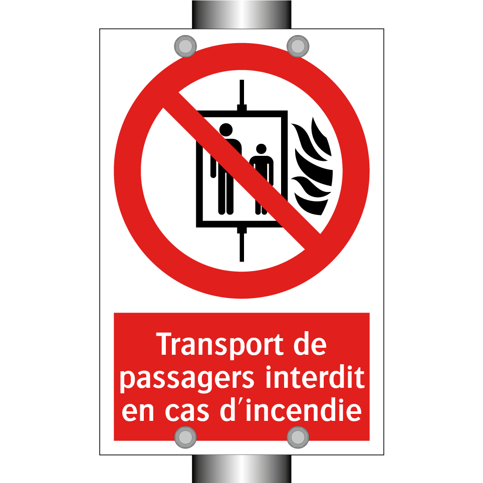 Transport de passagers interdit en cas d'incendie