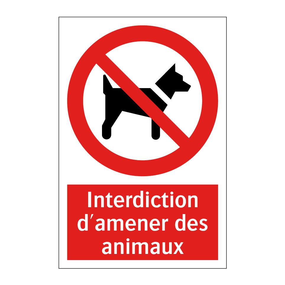 Interdiction d'amener des animaux