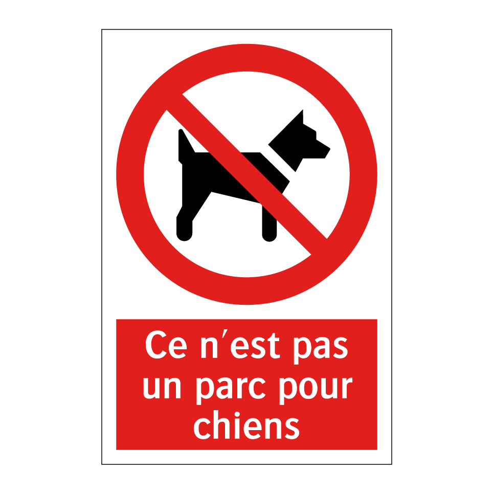 Ce n'est pas un parc pour chiens